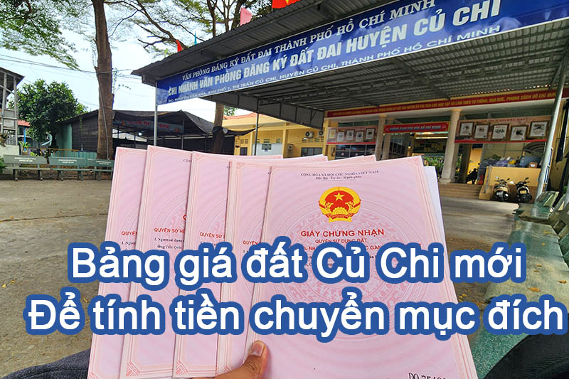 Bảng giá đất ở thổ cư tại Củ Chi áp dụng đến tháng 12/2025